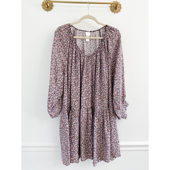 H&M Dresses & Skirts - H&M Floral Long Sleeve Drop Hem Babydoll Spring Dress